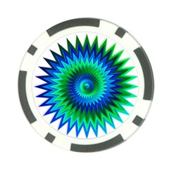 Star 3d Gradient Blue Green Poker Chip Card Guard by Nexatart