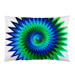 Star 3d Gradient Blue Green Pillow Case by Nexatart