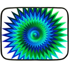 Star 3d Gradient Blue Green Fleece Blanket (Mini)