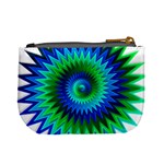 Star 3d Gradient Blue Green Mini Coin Purses Back