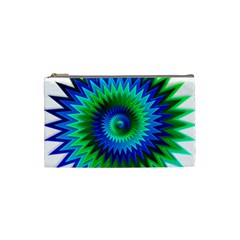 Star 3d Gradient Blue Green Cosmetic Bag (small)  by Nexatart