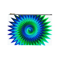 Star 3d Gradient Blue Green Cosmetic Bag (Large) 