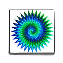 Star 3d Gradient Blue Green Memory Card Reader (square) by Nexatart