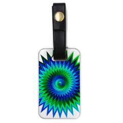 Star 3d Gradient Blue Green Luggage Tags (One Side) 