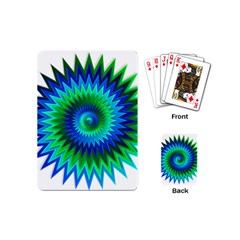 Star 3d Gradient Blue Green Playing Cards (mini)  by Nexatart