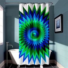 Star 3d Gradient Blue Green Shower Curtain 36  x 72  (Stall) 