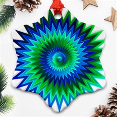 Star 3d Gradient Blue Green Ornament (Snowflake)