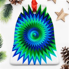 Star 3d Gradient Blue Green Ornament (Bell)