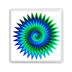 Star 3d Gradient Blue Green Memory Card Reader (Square) 