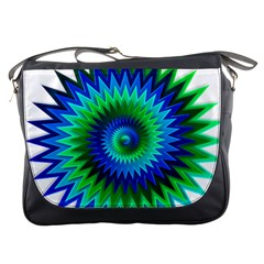 Star 3d Gradient Blue Green Messenger Bags