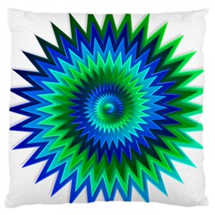 Star 3d Gradient Blue Green Large Cushion Case (Two Sides)