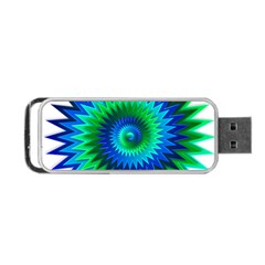 Star 3d Gradient Blue Green Portable USB Flash (One Side)