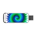 Star 3d Gradient Blue Green Portable USB Flash (Two Sides) Front