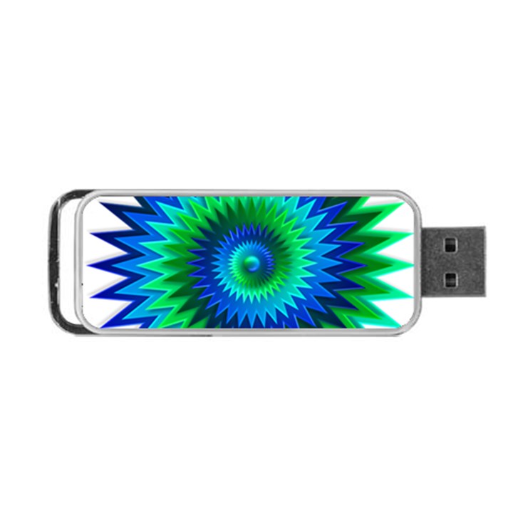 Star 3d Gradient Blue Green Portable USB Flash (Two Sides)