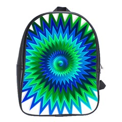 Star 3d Gradient Blue Green School Bags (XL) 