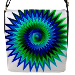 Star 3d Gradient Blue Green Flap Messenger Bag (s) by Nexatart