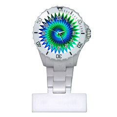 Star 3d Gradient Blue Green Plastic Nurses Watch