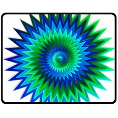 Star 3d Gradient Blue Green Double Sided Fleece Blanket (Medium) 