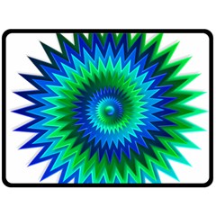 Star 3d Gradient Blue Green Double Sided Fleece Blanket (Large) 