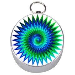 Star 3d Gradient Blue Green Silver Compasses