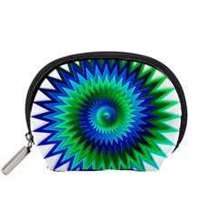 Star 3d Gradient Blue Green Accessory Pouches (Small) 