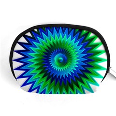 Star 3d Gradient Blue Green Accessory Pouches (medium)  by Nexatart