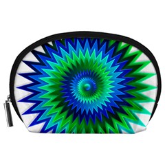 Star 3d Gradient Blue Green Accessory Pouches (Large) 