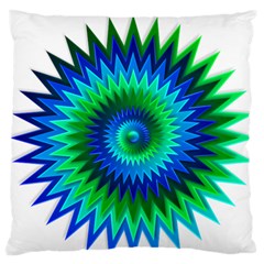 Star 3d Gradient Blue Green Large Flano Cushion Case (Two Sides)