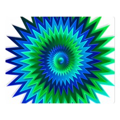 Star 3d Gradient Blue Green Double Sided Flano Blanket (Large) 