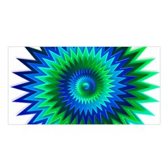 Star 3d Gradient Blue Green Satin Shawl