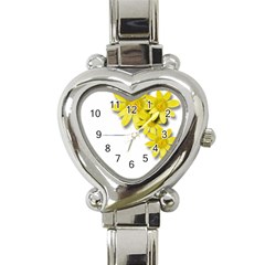 Flowers Spring Yellow Spring Onion Heart Italian Charm Watch by Nexatart