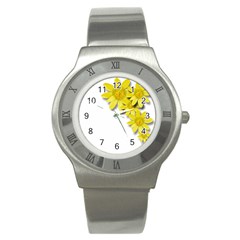 Flowers Spring Yellow Spring Onion Stainless Steel Watch by Nexatart