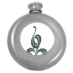 Scroll Retro Design Texture Round Hip Flask (5 Oz) by Nexatart