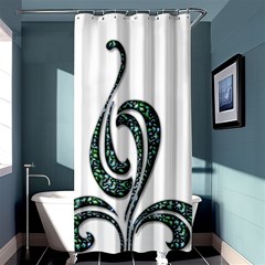 Scroll Retro Design Texture Shower Curtain 36  X 72  (stall)  by Nexatart