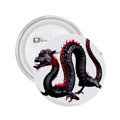 Dragon Black Red China Asian 3d 2 25  Buttons by Nexatart