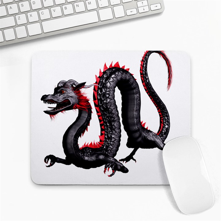 Dragon Black Red China Asian 3d Large Mousepads