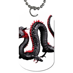 Dragon Black Red China Asian 3d Dog Tag (one Side) by Nexatart