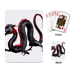 Dragon Black Red China Asian 3d Playing Card by Nexatart