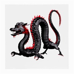 Dragon Black Red China Asian 3d Medium Glasses Cloth (2-side) by Nexatart