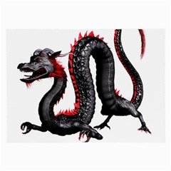 Dragon Black Red China Asian 3d Large Glasses Cloth by Nexatart