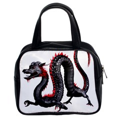 Dragon Black Red China Asian 3d Classic Handbags (2 Sides) by Nexatart