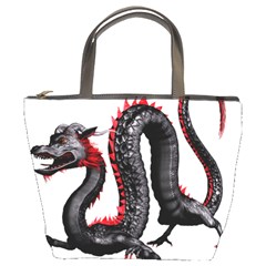 Dragon Black Red China Asian 3d Bucket Bags by Nexatart