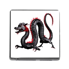 Dragon Black Red China Asian 3d Memory Card Reader (square) by Nexatart