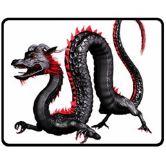 Dragon Black Red China Asian 3d Fleece Blanket (medium)  by Nexatart