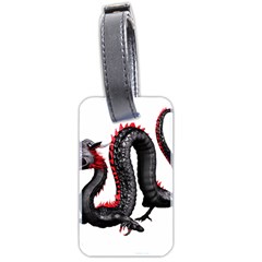 Dragon Black Red China Asian 3d Luggage Tags (two Sides) by Nexatart