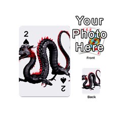 Dragon Black Red China Asian 3d Playing Cards 54 (mini)  by Nexatart