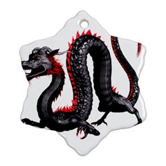 Dragon Black Red China Asian 3d Ornament (snowflake) by Nexatart