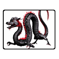 Dragon Black Red China Asian 3d Double Sided Fleece Blanket (small)  by Nexatart