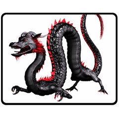 Dragon Black Red China Asian 3d Double Sided Fleece Blanket (medium)  by Nexatart