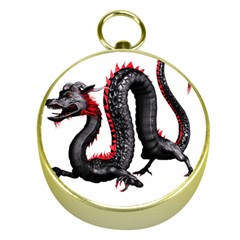 Dragon Black Red China Asian 3d Gold Compasses by Nexatart